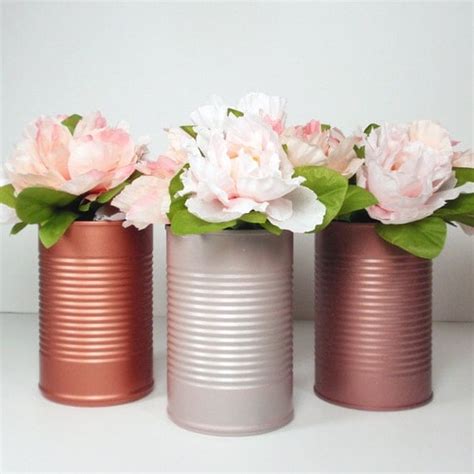 Items similar to Brand New Trending Painted Tin Cans-Wedding ...