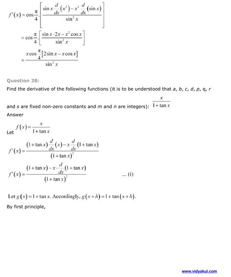 Class 11th Math Limits And Dervatives NCERT Solution CBSE 2023