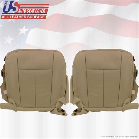 2011 2014 Ford Expedition Driver Passenger Bottom Perforated Leather Cover Tan Usautoseatcover