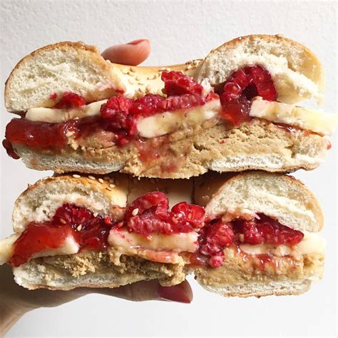 Peanut Butter & Fresh Fruit Jam on a Bagel Made with Smartfruit