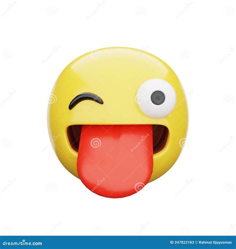 D Emoji Winking Face With Tongue Stock Illustration Cartoondealer