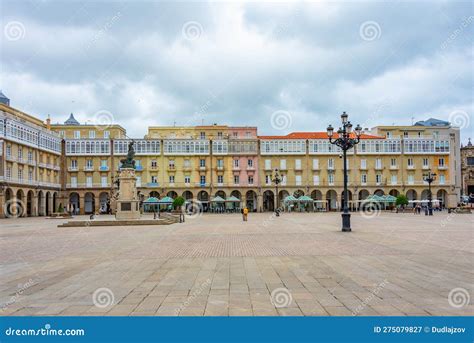 A Coruna Spain June 11 2022 Praza De Maria Pita Square In A