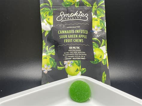 Smokiez 100mg 10pk Gummies Green Apple Sour