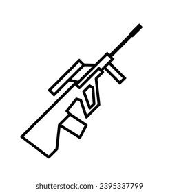 Assault Rifle Over Royalty Free Licensable Stock Illustrations