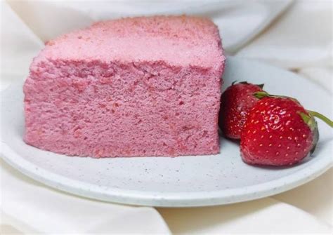 Resep Strawberry Yoghurt Cottony Cake Ogura Cake Oleh Enik