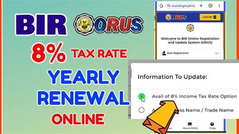 Tax Rate Bir How To Renew It Rate Income Tax Bir Orus Online