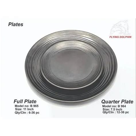 Flying Dolphin Round Inch Melamine Black Full Plate At Best Price In