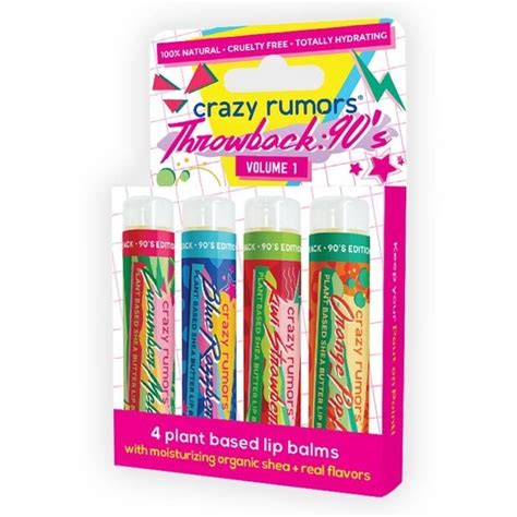 Crazy Rumors Throwback 90s Edition 4 Pack Lip Balm T Set