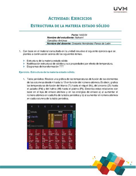 U Ejercicios Notes Actividad Ejercicios Estructura De La Materia