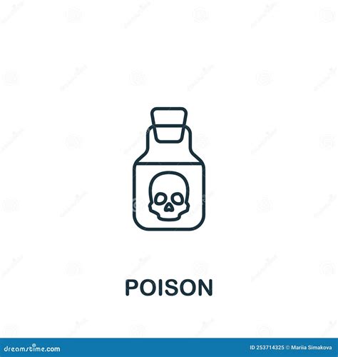 Poison Icon Monochrome Simple Line Game Element Icon For Templates