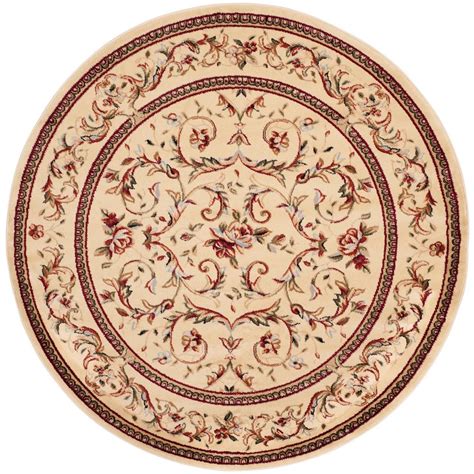 Safavieh Lyndhurst Ivory 5 Ft X 5 Ft Round Area Rug Lnh322a 5r The Home Depot