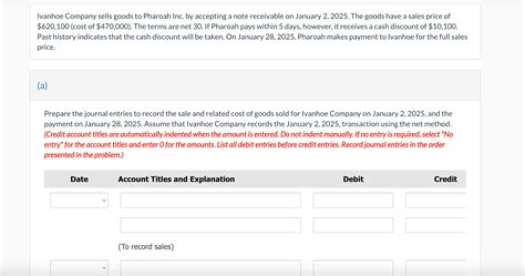 Solved Ivanhoe Company Sells Goods To Pharoah Inc By Chegg