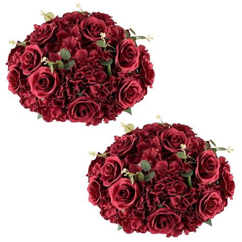 Blosmon Artificial Flower Kissing Balls For Wedding Table Centerpieces