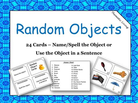 Random Object Cards Cards Activity Games Objects