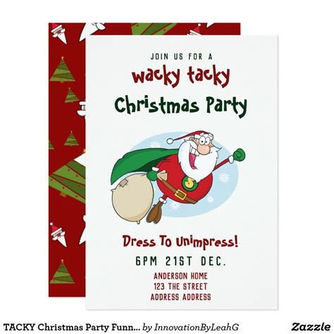 Tacky Christmas Party Funny Super Santa Zombie Invitation