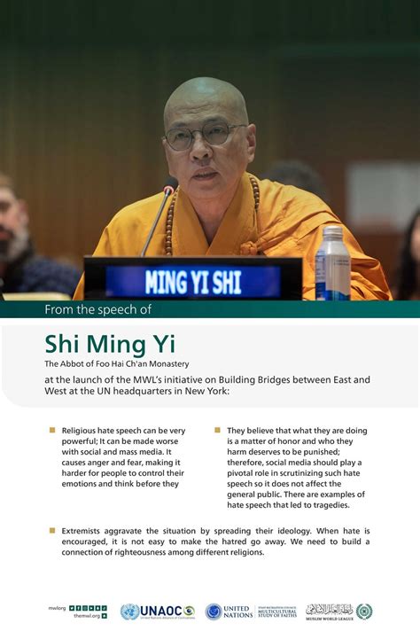 Highlights From The Speech Of Shi Ming Yi The Abbot Of Foo Hai Chan