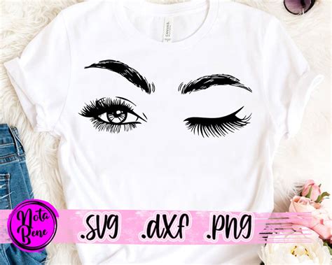 Eyes Wink Svg Eyebrows Svg Cut File Woman Eyes Winking Svg Etsy