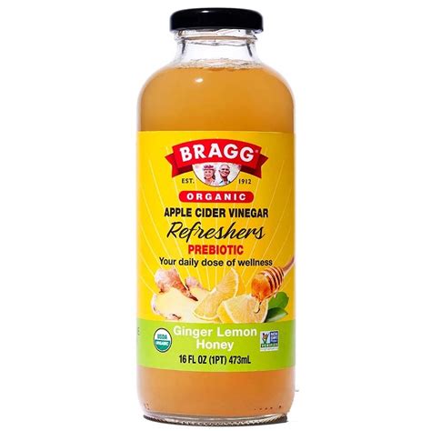 Bragg Organic Apple Cider Vinegar Refreshers Prebiotic GINGER LEMON