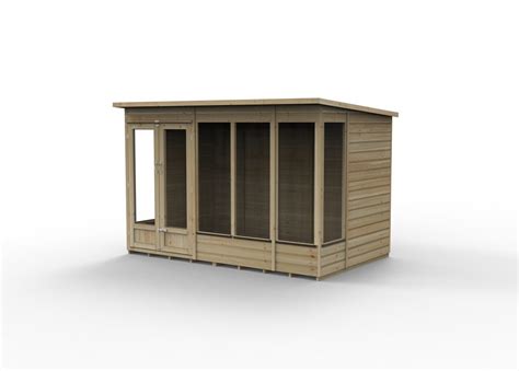 Beckwood Pent Summerhouse 10x6 Double Door 5 Windows Forest Garden