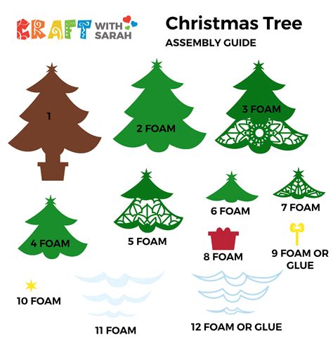 Christmas Tree Free Layered SVG | Craft With Sarah