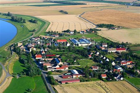 Stehla Von Oben Dorfkern An Den Fluss Uferbereichen Der Elbe In