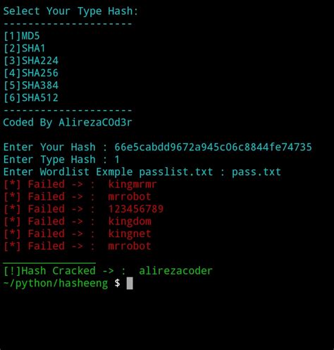 GitHub AlirezaCdr Hasheeng Cracker Hash MD5 SHA1