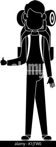 Backpacker Faceless Cartoon Icon Vector Illustration Graphic Design