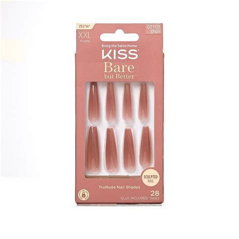 Kiss Bare But Better Nude Sculpted Nails With Glue Free Mind Walmart