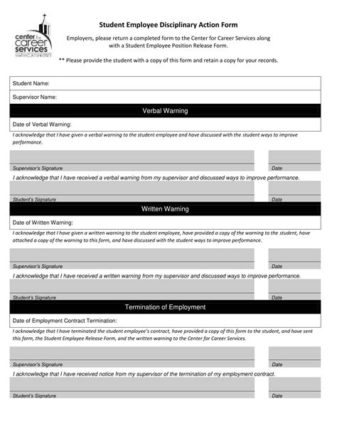 Free Printable Employee Write Up Form Templates Word Example