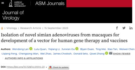 【前沿and进展】journal Of Virology│张其威团队开发了一种新型的猴腺病毒基因治疗和疫苗载体研究fig