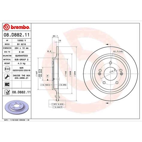 X Brembo Bremsscheiben Mm Voll Hinten Passend F R Hyundai Kona Kia