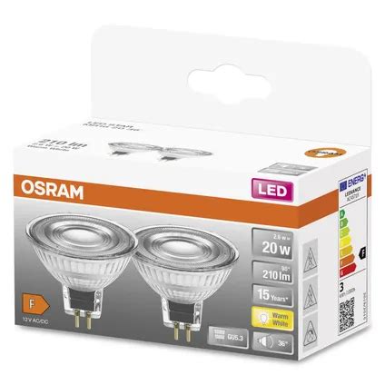 Osram Ledspot Star Warm Wit MR16 GU5 3 2 6W 2 Stuks