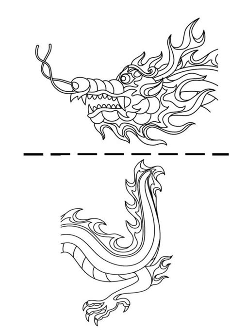 Chinese Dragon Head And Tail Template