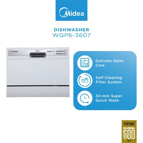 Midea WQP6 3607 Table Top Dishwasher With 6 Place Settings Shopee