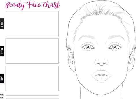 Free Blank Face Charts For Makeup Artists Saubhaya Makeup