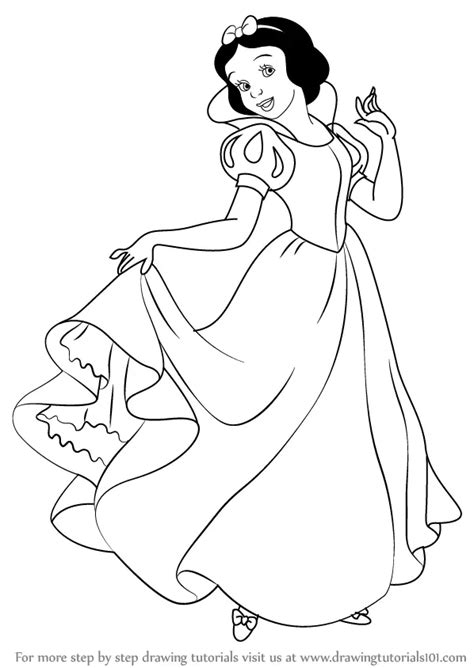 How To Draw Snow White Princess From Snow White And The Seven Dwarfs Snow White And The Seven