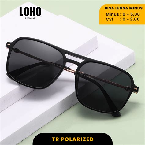 Jual Loho Kacamata Hitam Anti Uv 400 Sunglasses Aviator Bisa Minus Pria