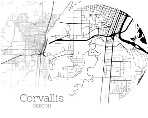 Corvallis Map INSTANT DOWNLOAD Corvallis Oregon City Map | Etsy