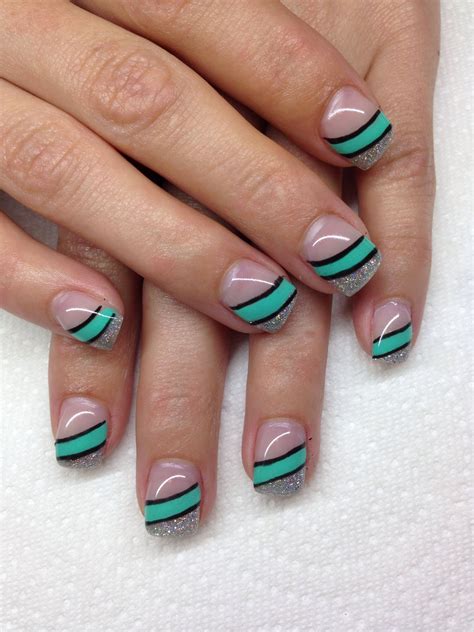 Gel Nails With Hand Drawn Design Using Gel By Melissa Fox Cute Nail Art Designs French Nail