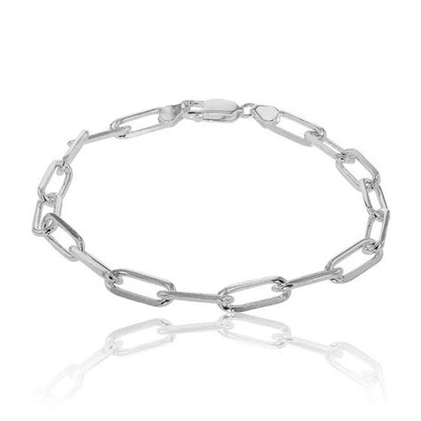 Bracelet Tendance Maille Rectangulaire En Argent Massif Ocarat