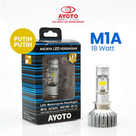 1 Buah Lampu Motor LED AYOTO M1A 18W 18W M1A PRO 25W 25W H6 AC DC