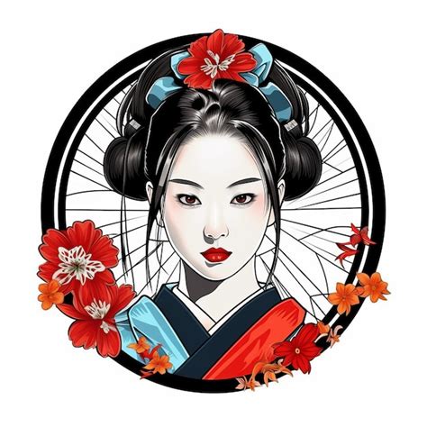 Premium Ai Image Anime Kimono Girl Vector Design For T Shirt Clipping