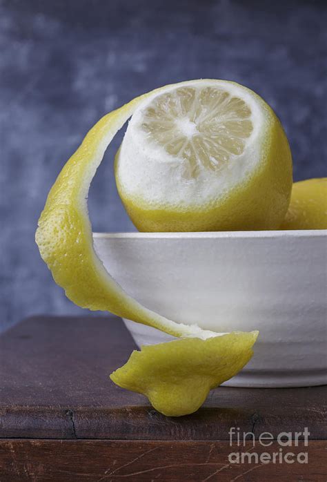 Peeled Lemon in bowl Photograph by Edward Fielding - Fine Art America