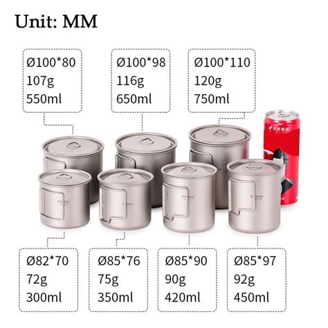 Tomshoo Titanium Cup Cupportable Cup With Handle Water Cup With Picnic