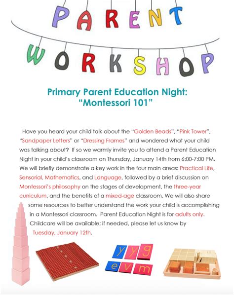 Primary Parents Night Classen Montessori School Norman Ok