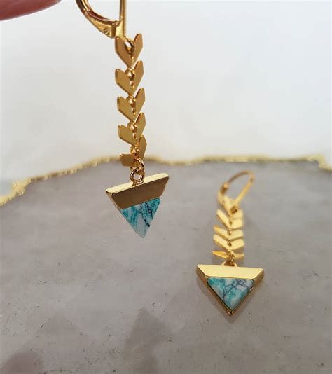 Long Triangle Gold Earrings By Misskukie