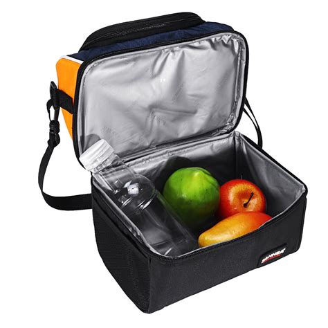 Thermal Insulated Dual Compartment 6 7l Lunch Bag For Men Women Double Deck Reusable Lunch