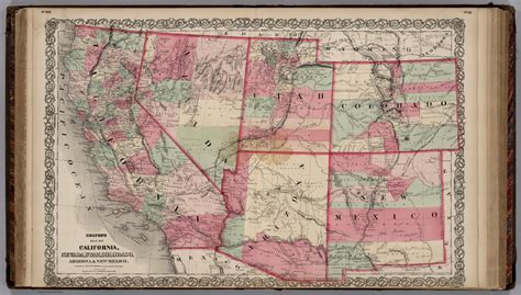 Coltons Map Of California Nevada Utah Colorado Arizona And New