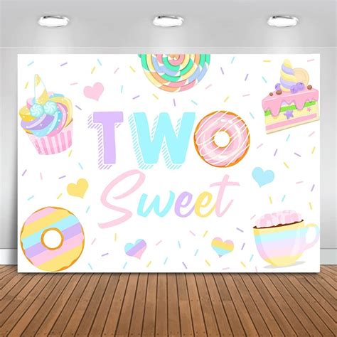 Amazon Mocsicka Donut Two Sweet Backdrop Cupcakes 2nd Birthday