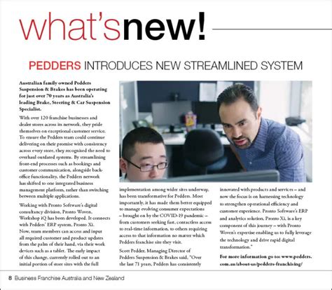 business franchise australia pedders introduces  streamlined system